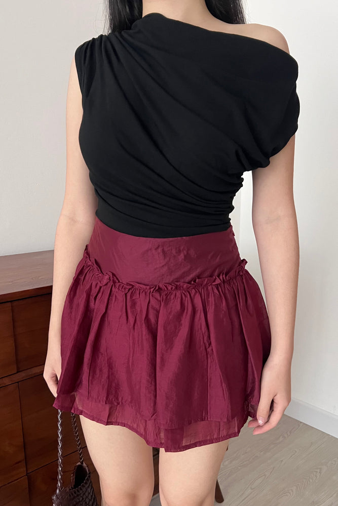 Jacie Skirt in Wine Red