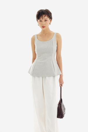 Dakota Top in Beige Grey