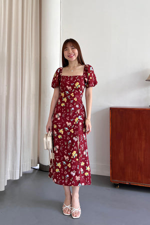 Hara Dress in Maroon