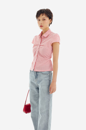 Bree Top in Checkered Red