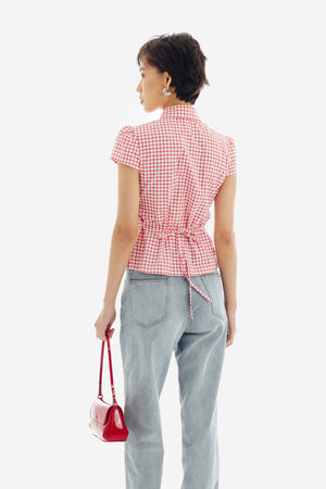 Bree Top in Checkered Red