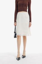 Dottie Skirt in Cream Polkadot