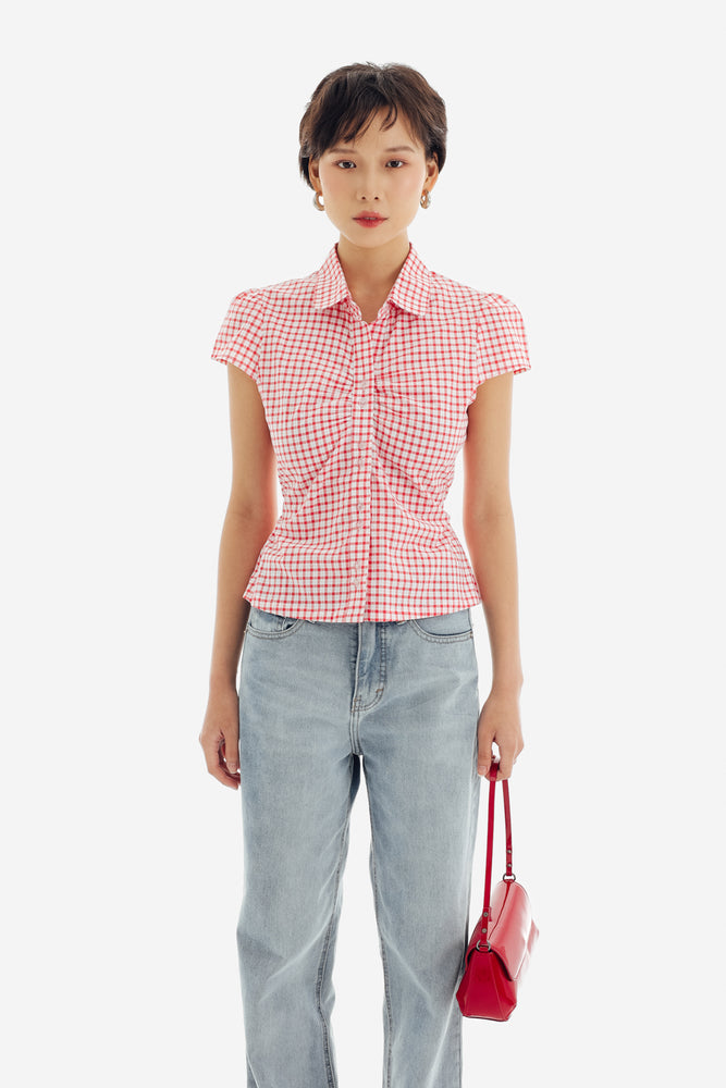Bree Top in Checkered Red