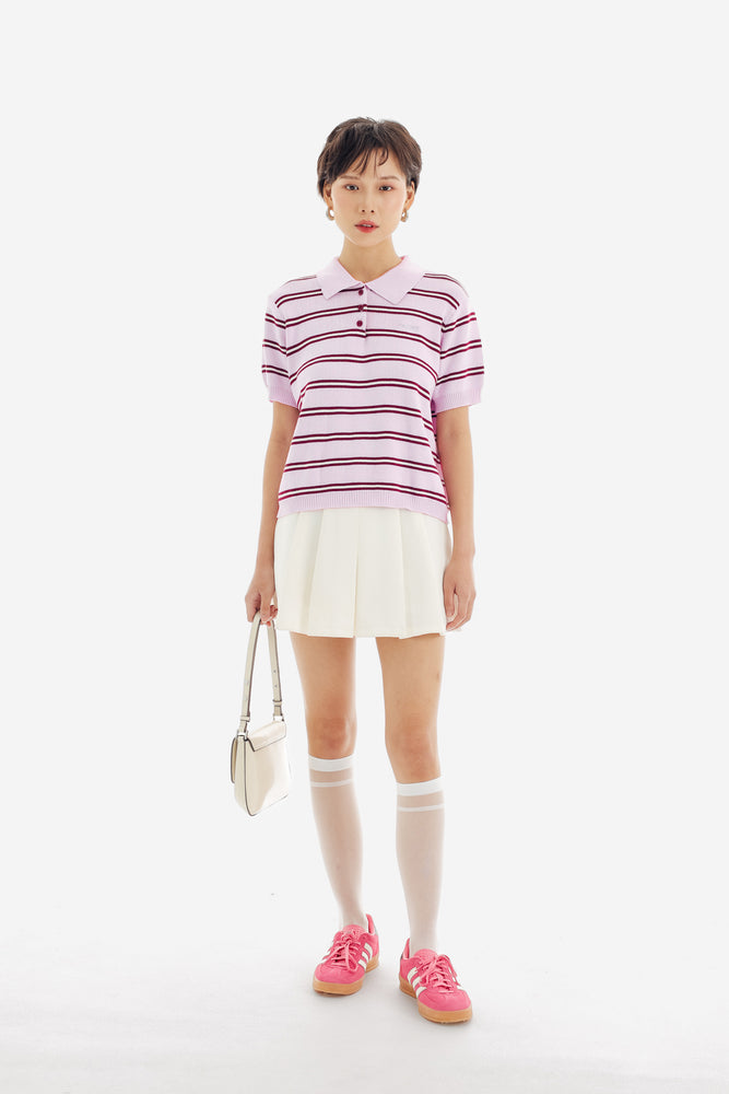 Paige Top in Stripe Pink