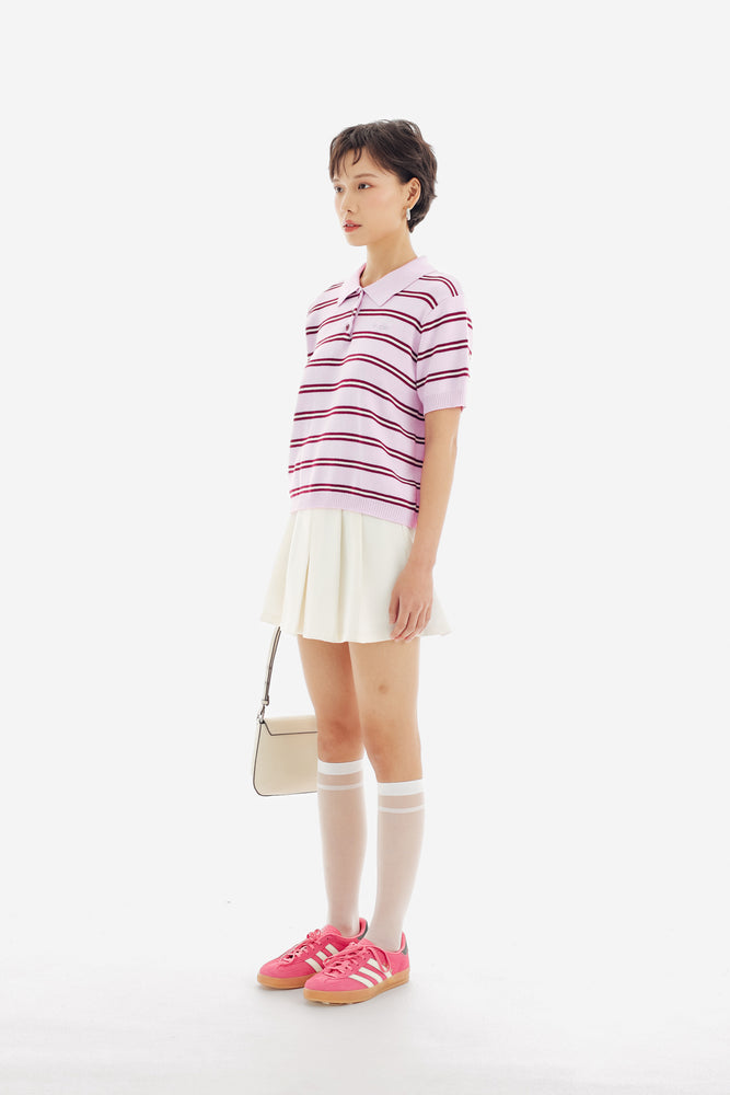 Paige Top in Stripe Pink