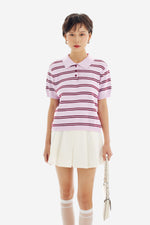 Paige Top in Stripe Pink