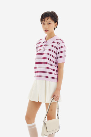 Paige Top in Stripe Pink