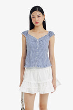 Haze Top in Checkered Blue