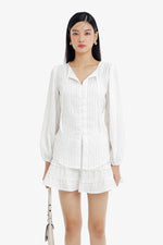 Marie Top Long Sleeves in White