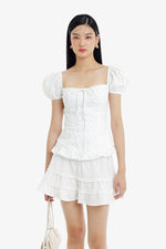 Lover Top in White Polkadot