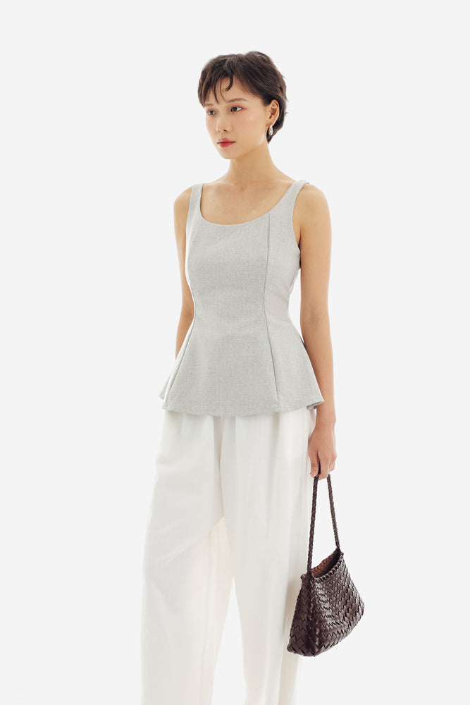 Dakota Top in Beige Grey
