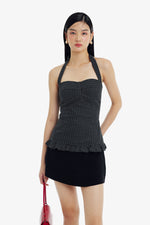 Cabana Top in Black Polkadot