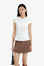 Muse Top in White Polkadot