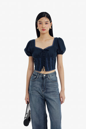 Shira Top in Navy