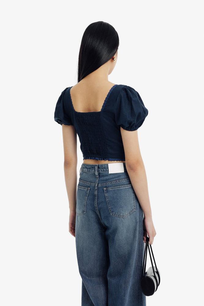 Shira Top in Navy