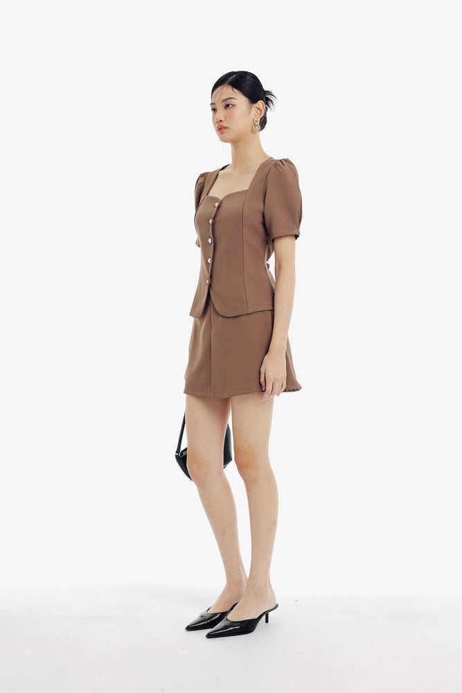 Haein Top Sleeves In Brown