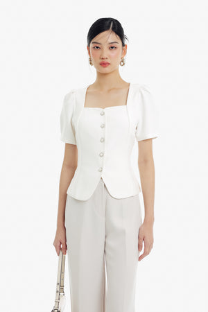 Haein Top Sleeves in White