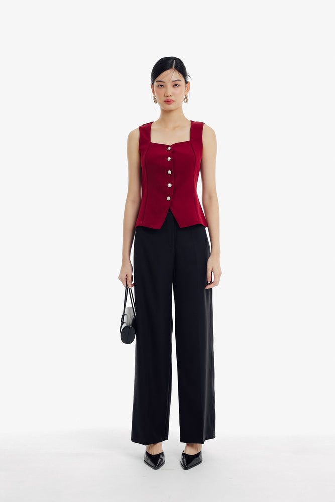 Haein Top in Maroon