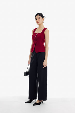 Haein Top in Maroon