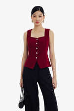 Haein Top in Maroon