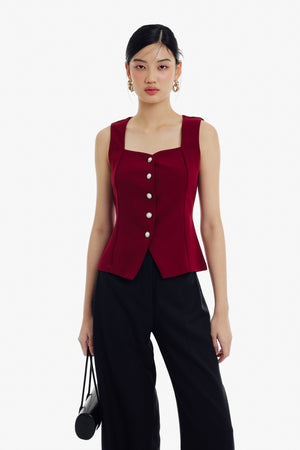 Haein Top in Maroon