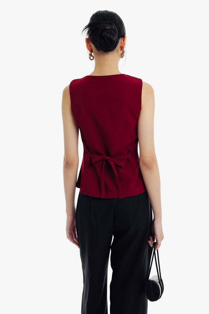 Haein Top in Maroon