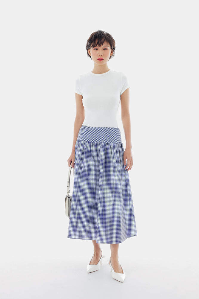 Samara Skirt in Checkered Blue
