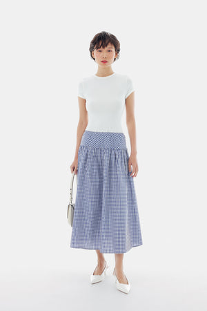 Samara Skirt in Checkered Blue