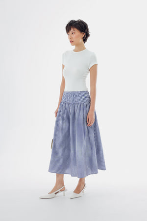 Samara Skirt in Checkered Blue