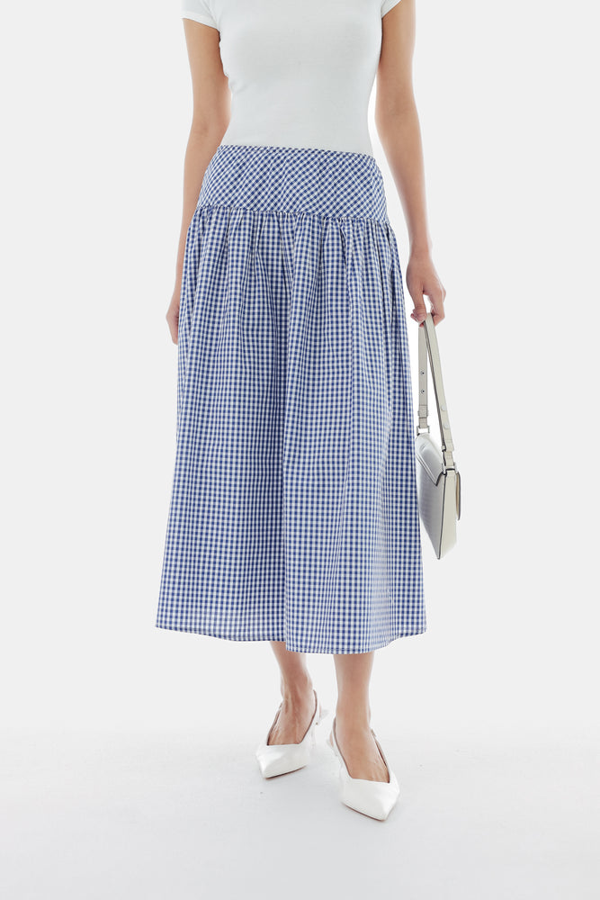 Samara Skirt in Checkered Blue