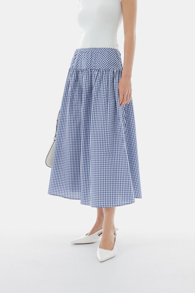 Samara Skirt in Checkered Blue