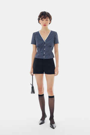 Willow Top in Stripe Navy