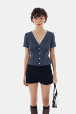 Willow Top in Stripe Navy