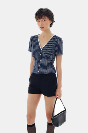 Willow Top in Stripe Navy