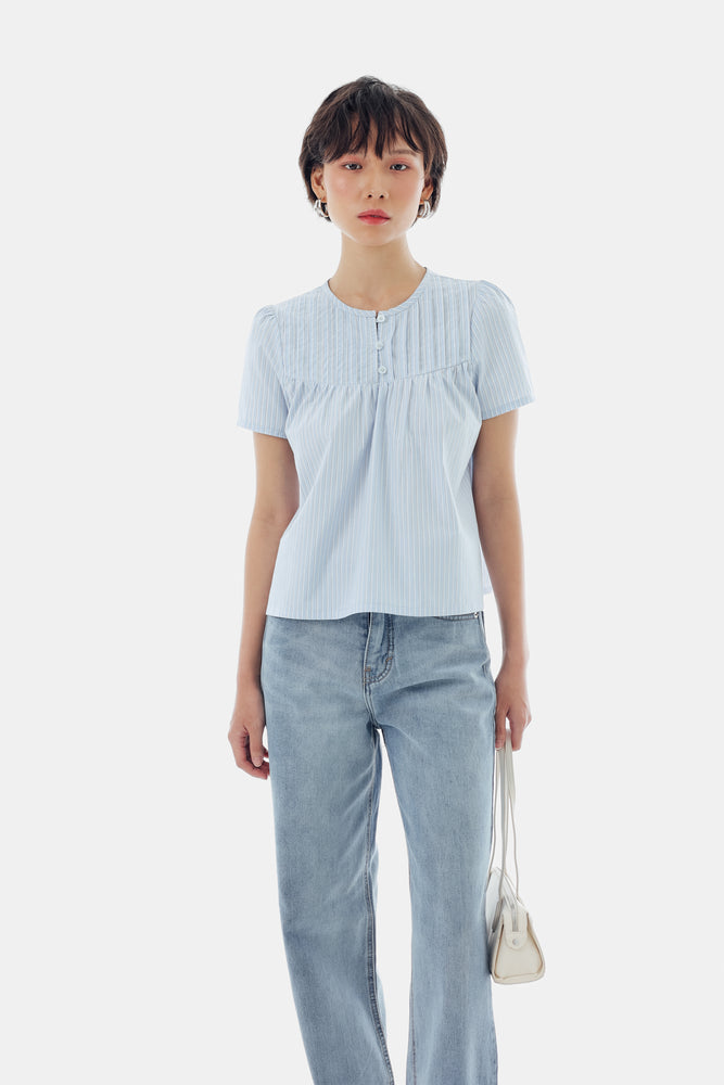 Gracie Top in Stripe Blue