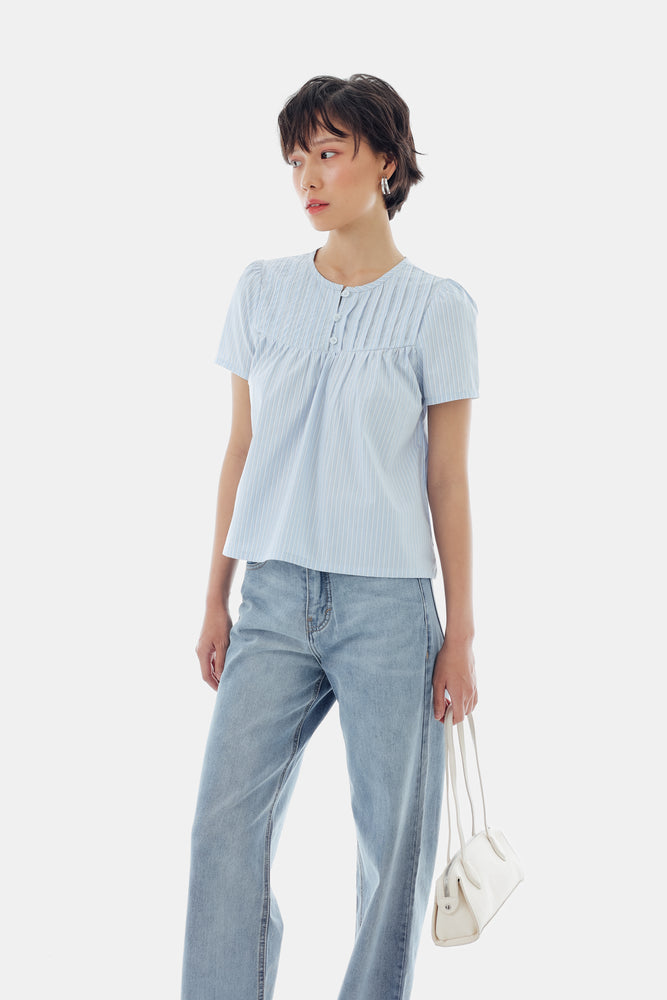 Gracie Top in Stripe Blue