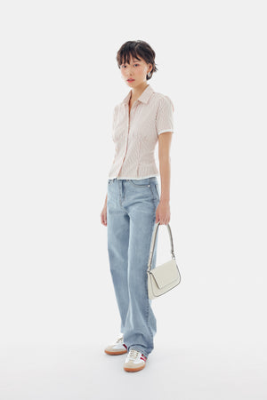 Ruby Top in Stripe Cream
