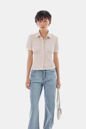 Ruby Top in Stripe Cream