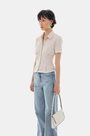 Ruby Top in Stripe Cream