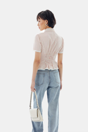 Ruby Top in Stripe Cream