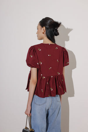 Joana Top in Maroon