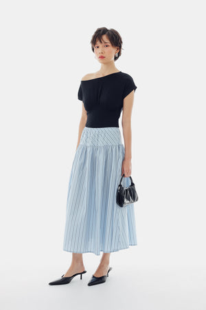 Samara Skirt in Stripe Blue