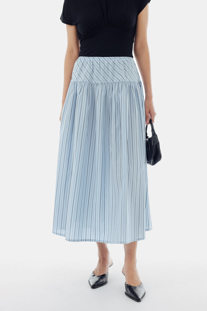 Samara Skirt in Stripe Blue