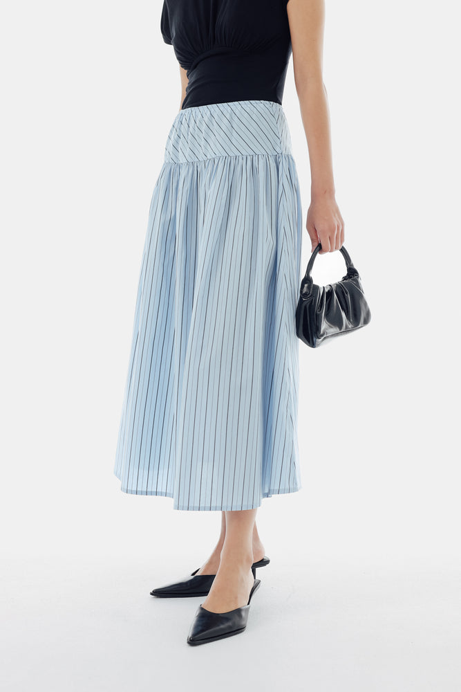 Samara Skirt in Stripe Blue