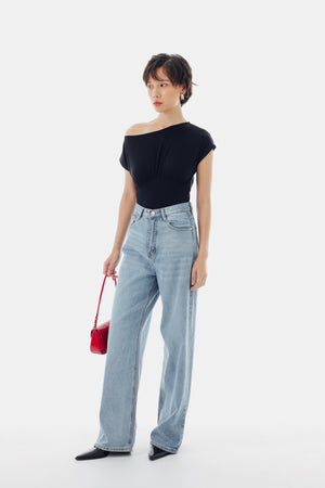 Beck Baggy Jeans in Blue Denim