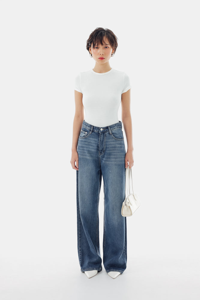 Beck Baggy Jeans in Mid Denim