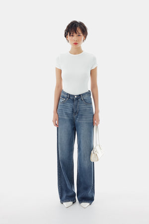 Beck Baggy Jeans in Mid Denim