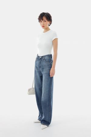 Beck Baggy Jeans in Mid Denim