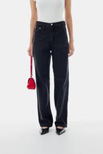 June Straight Jeans in Washed Black