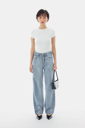 June Straight Jeans in Blue Denim